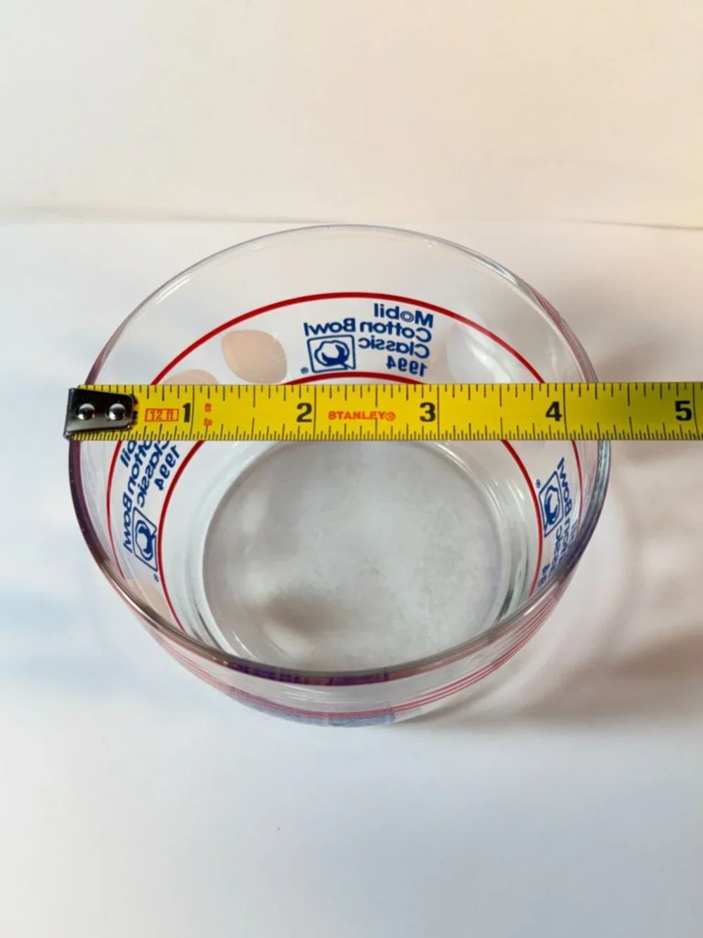 Vintage Football Mobil Cotton Bowl Classic 1994 Glass Snack Candy Cereal Bowl